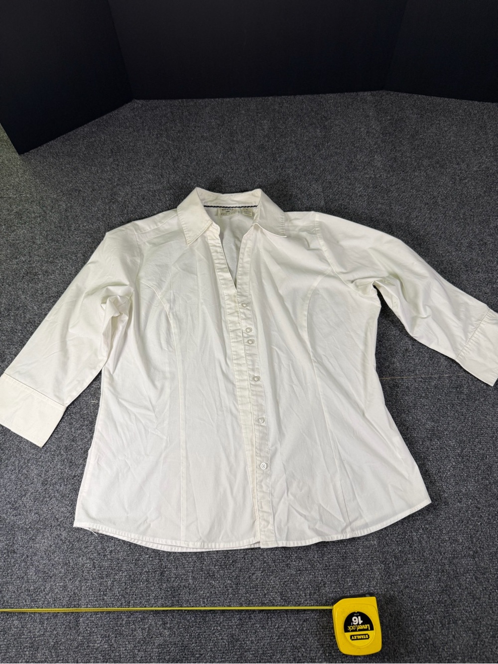 Riders by Lee White Easy Care 3/4 Sleeve Blouse L